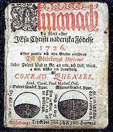 Peter Elfströms almanacksanteckningar från tidigt 1700-tal